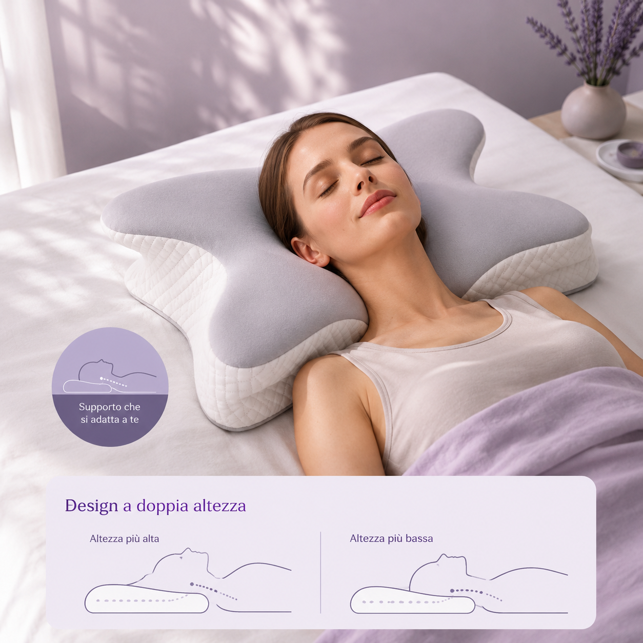 Cuscino Cervicale Ergonomico Memory Foam Butterfly
