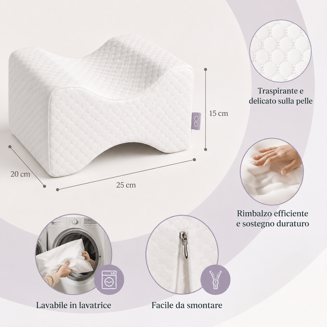 Cuscino Ergonomico per Gambe Memory Foam